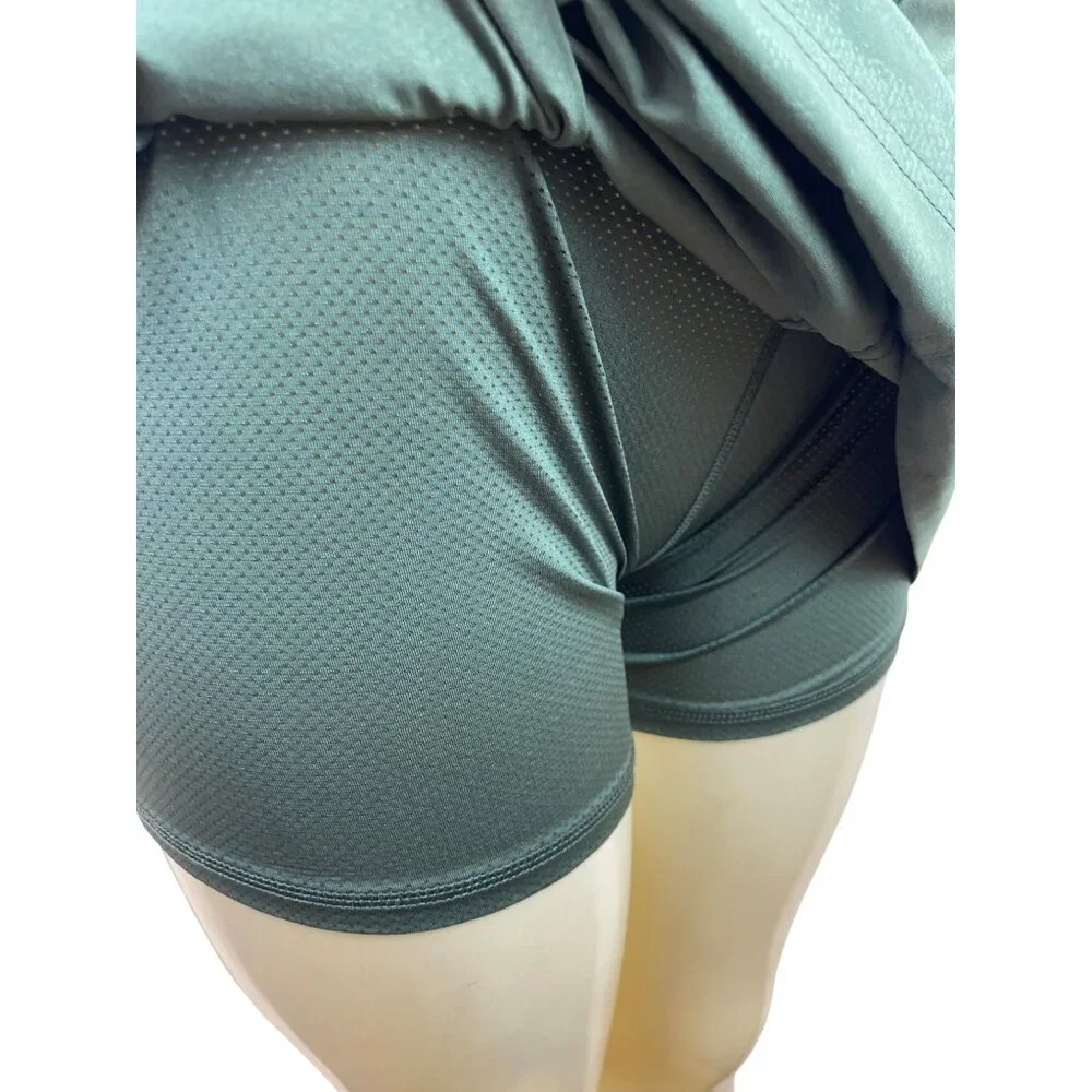 Orvis Women's Olive Green Tube Skirt With Built-In Shorts & Zipped Pockets Sz L - Picture 4 of 8